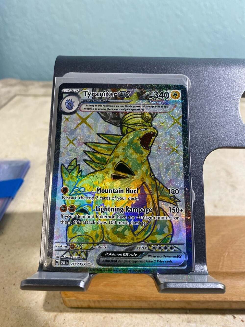Pokémon TCG Tyranitar EX Obsidian Flames Ultra Rare Full Art Holo Card 211/197